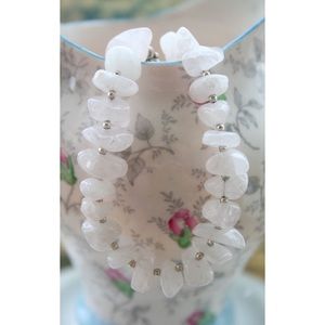 Handmade rose quartz stone bracelet